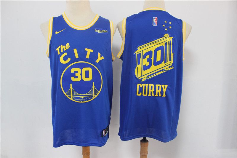 Men Golden State Warriors #30 Curry Blue Throwback Nike Game 2021 NBA Jerseys->denver nuggets->NBA Jersey